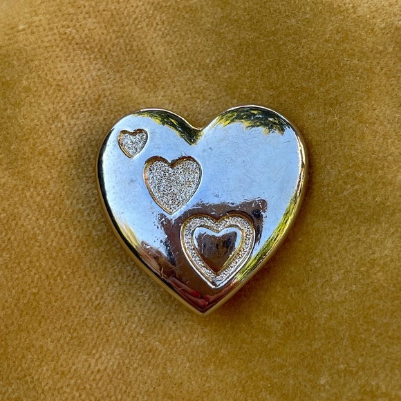 Heart Lapel Pin - Vintage The Variety Club Silver Handprint Brooch 3 pieces - Picture 2 of 7
